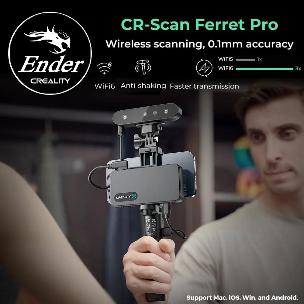 Creality CR-Scan Ferret Pro ޴ ڵ 3D ĳ, ն  , WiFi6  ĳ, 0.1mm Ȯ, 24 Ʈ
